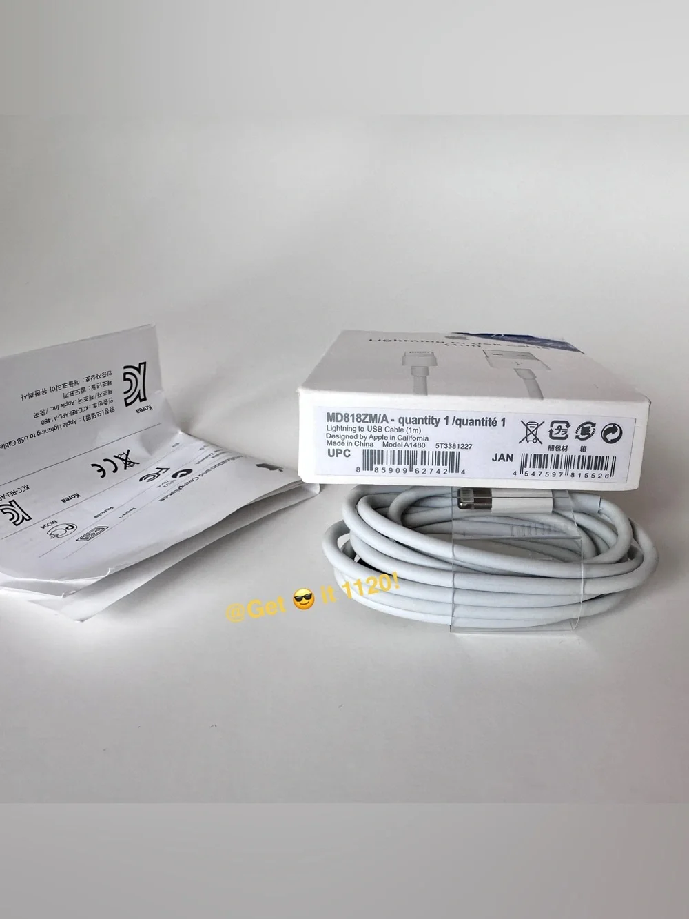 Apple Lightning to USB Cable (1m) A1480